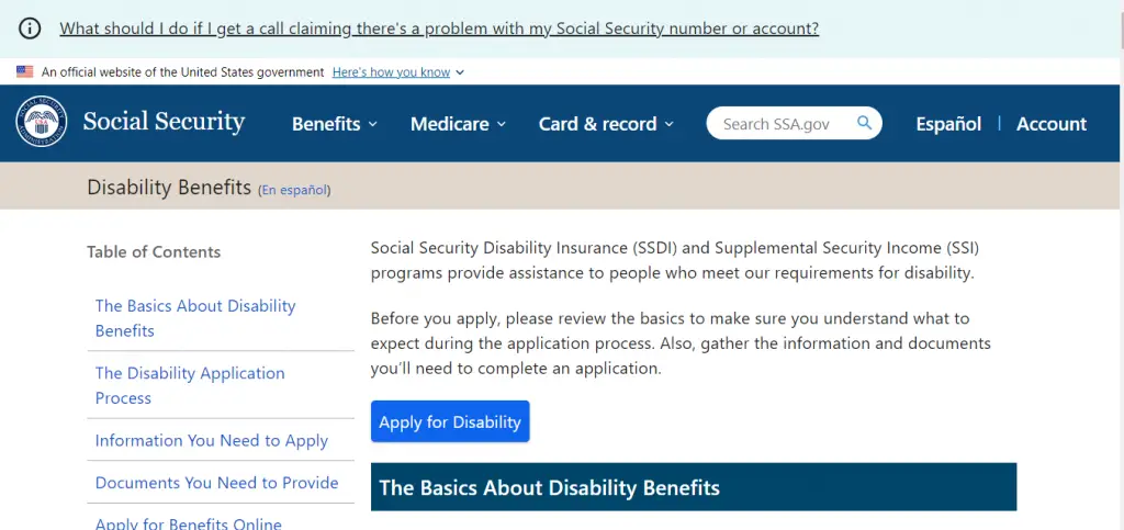 Credits: Social Security Disability Insurance (SSDI), home care and family support grant,