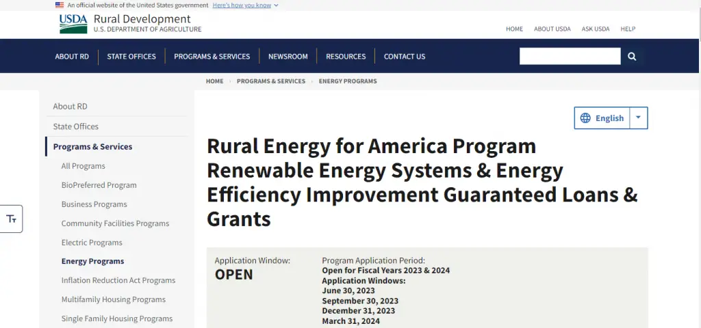 Credits: Rural Energy for America Program (REAP), government programs for furnace replacement,