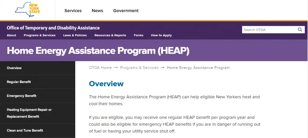 Credits: Home Energy Assistance Program (HEAP), government programs for furnace replacement,
