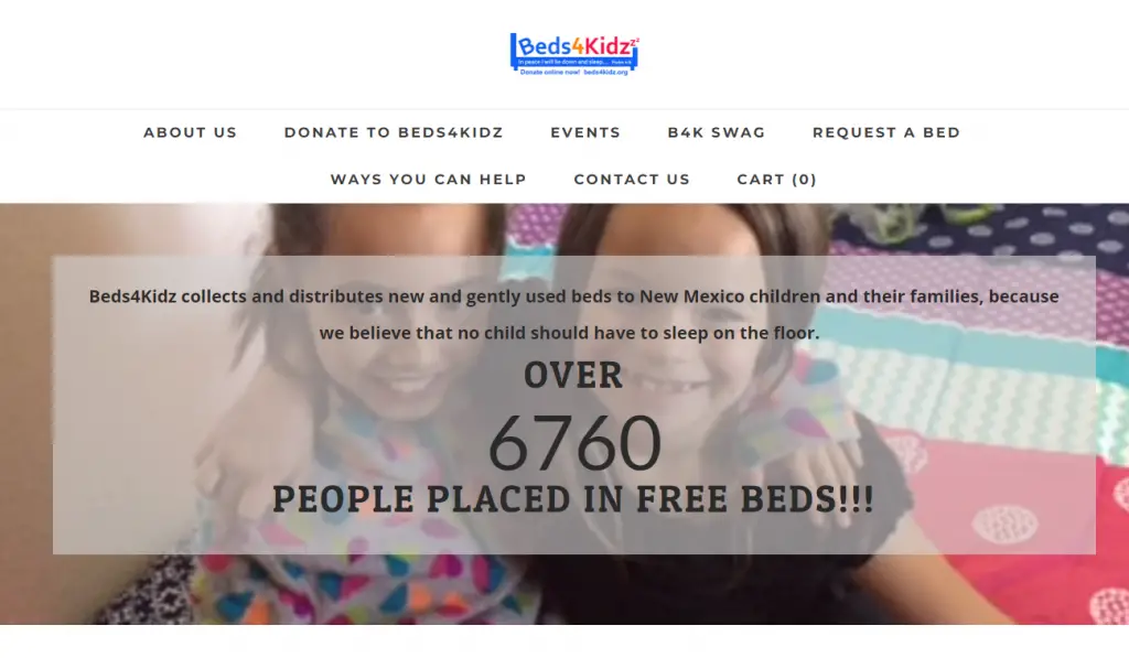 Source: Beds4kids, free bed assistance program