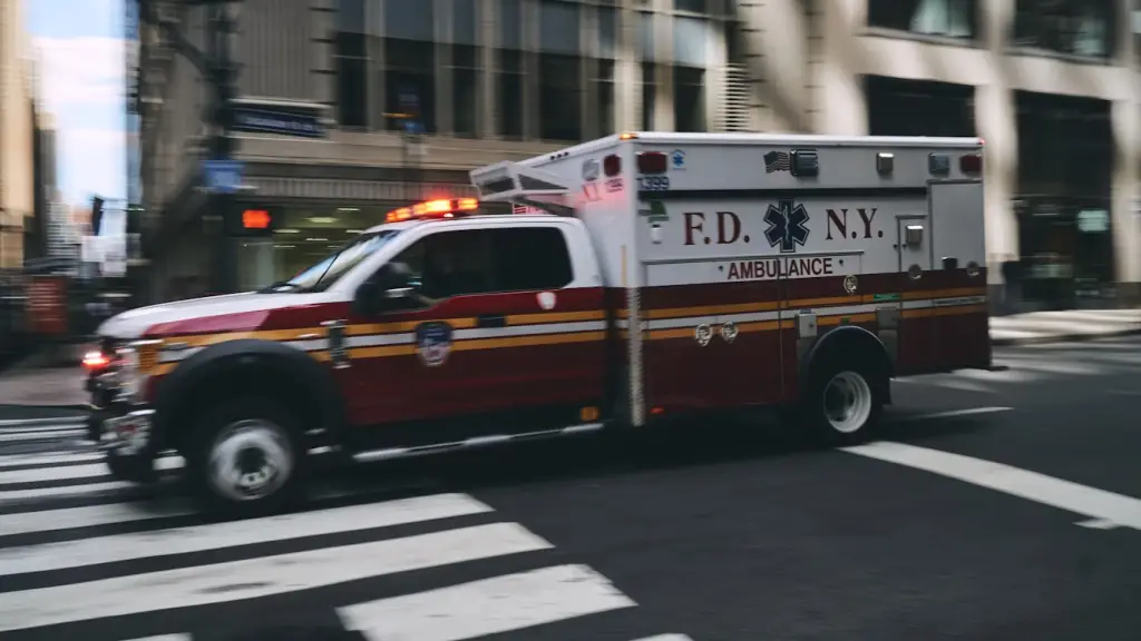 New York City ambulance in motion.