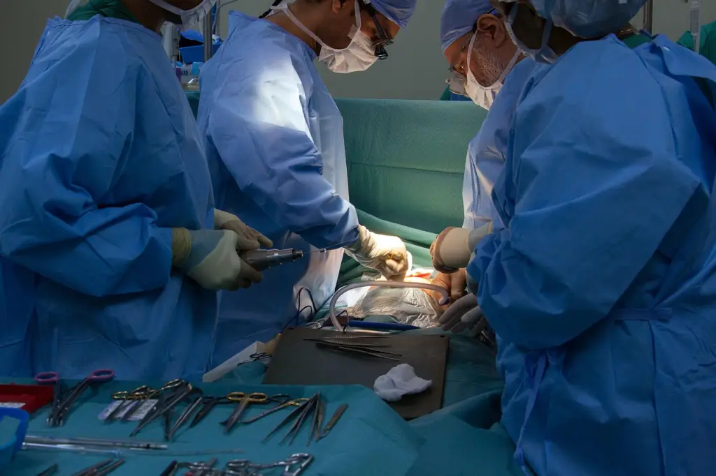 Surgical team performing an operation.