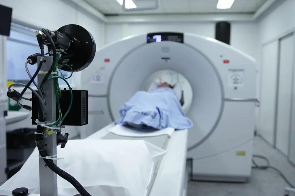Patient receiving CT scan procedure.